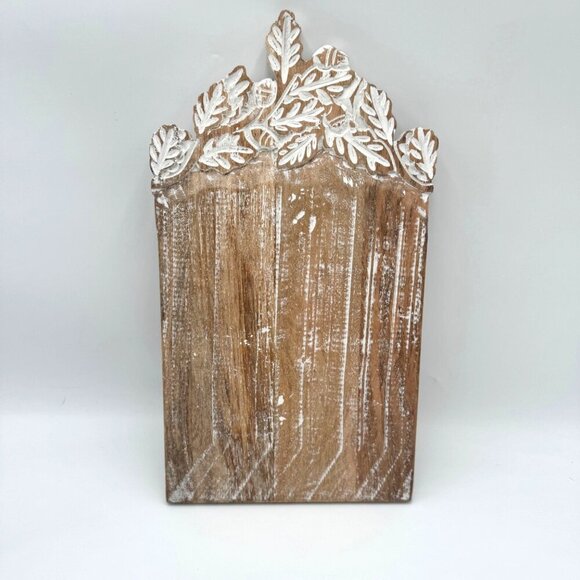 Cutting Board Mango Wood Hand Carved white wash distressed